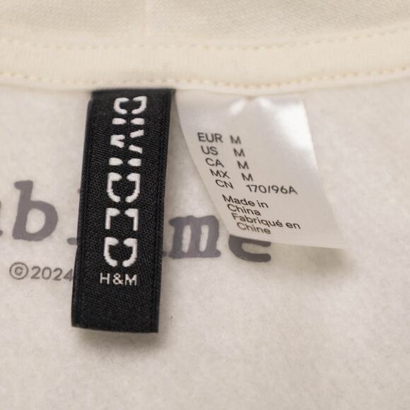 H&M Sublime Ivory Blue Logo Heart Sweatshirt Hoodie Full Zip Womens Size M - Picture 12 of 13